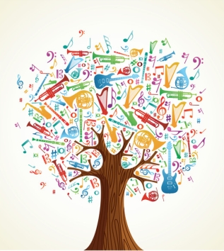 Baum aus Musikinstrumenten